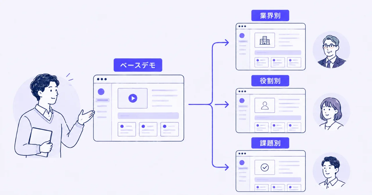 動的変数やブランド設定でパーソナライズされた営業デモの画面