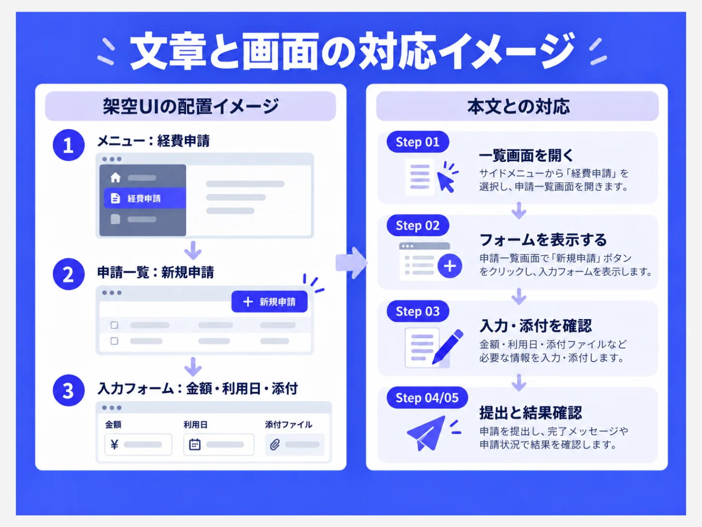 経費精算システムの操作マニュアル記入例